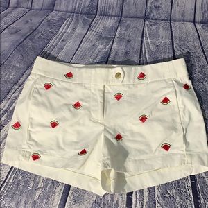 J Crew White Cotton Watermelon City Shorts, 2